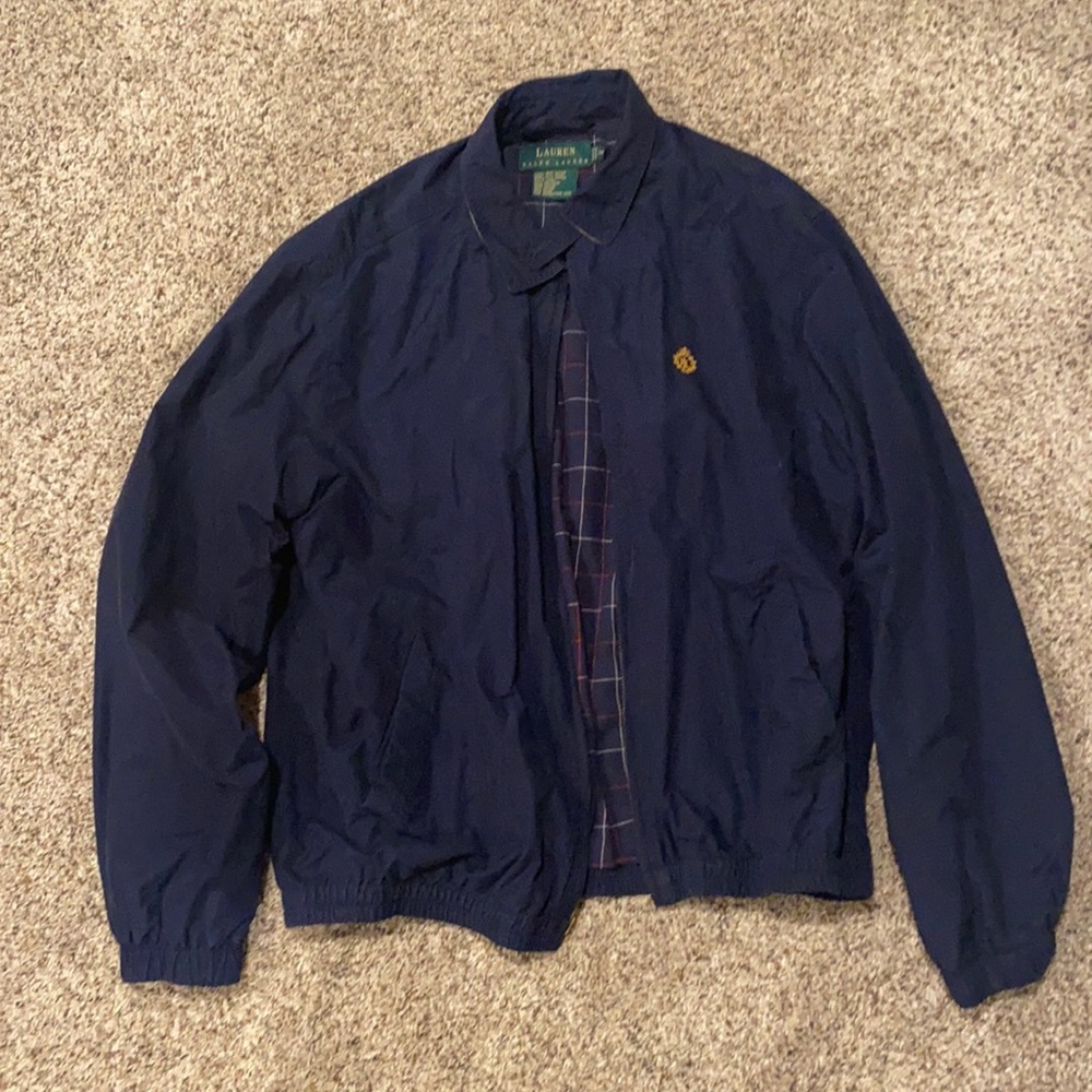 Navy Polo Zipper Dress Jacket